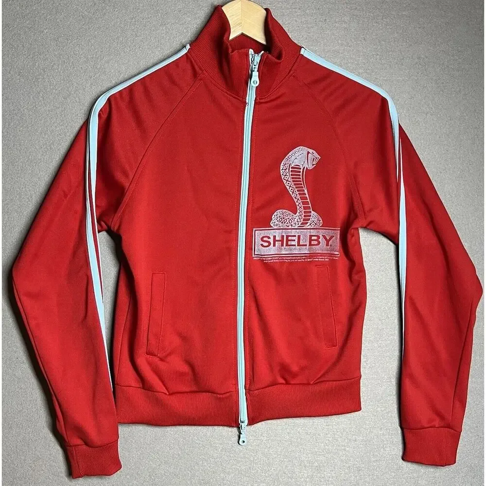 BC Ethic‎ 68 Caroll Shelby Cobra Track Jacket SMALL Red Full Zip Racing Mustang